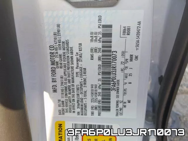 3FA6P0LU3JR170073 фото 2