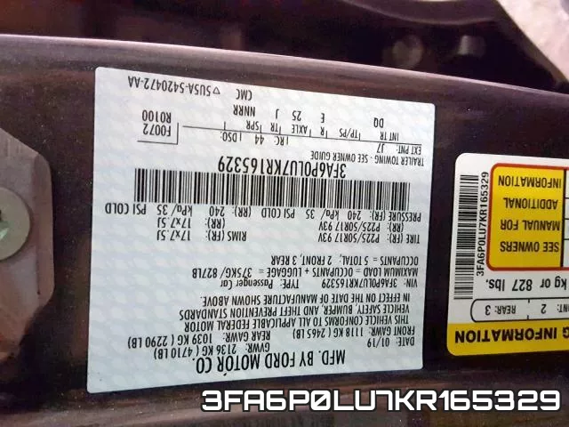 3FA6P0LU7KR165329 фото 2