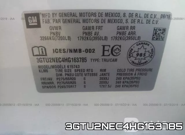 3GTU2NEC4HG163785 фото 10