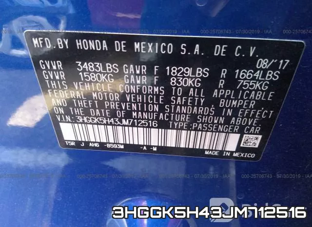 3HGGK5H43JM712516 фото 10