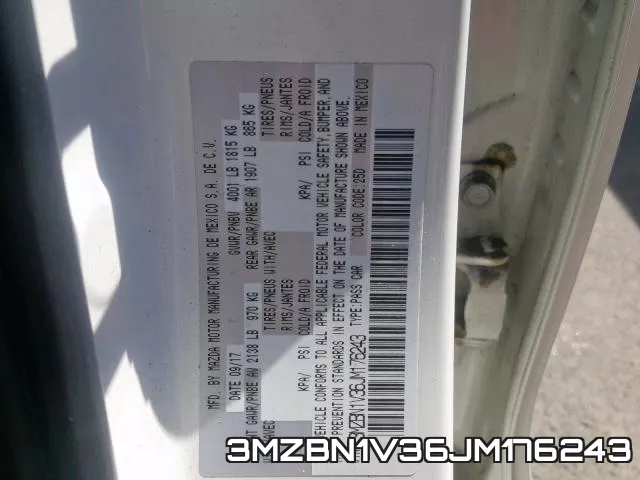 3MZBN1V36JM176243 фото 2