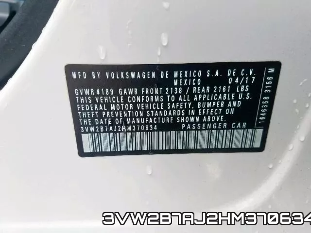 3VW2B7AJ2HM370634 фото 2