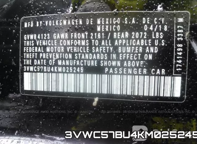3VWC57BU4KM025245 фото 10