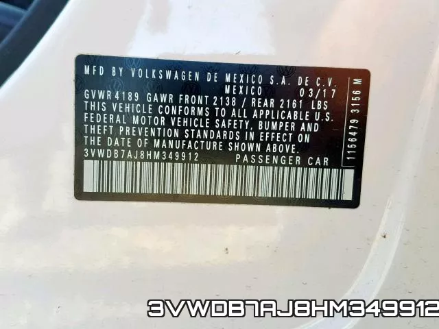 3VWDB7AJ8HM349912 фото 2