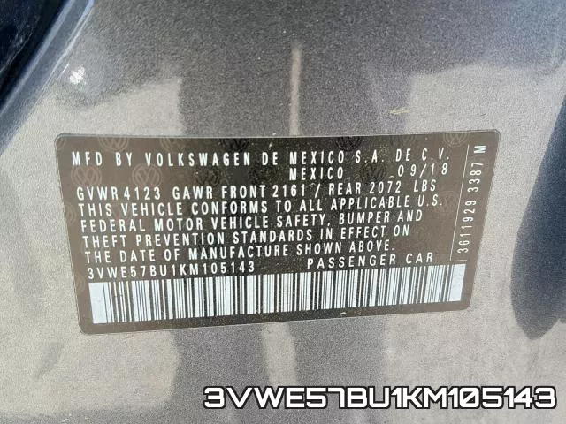 3VWE57BU1KM105143 фото 2