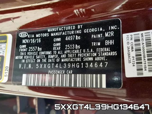 5XXGT4L39HG134647 фото 2