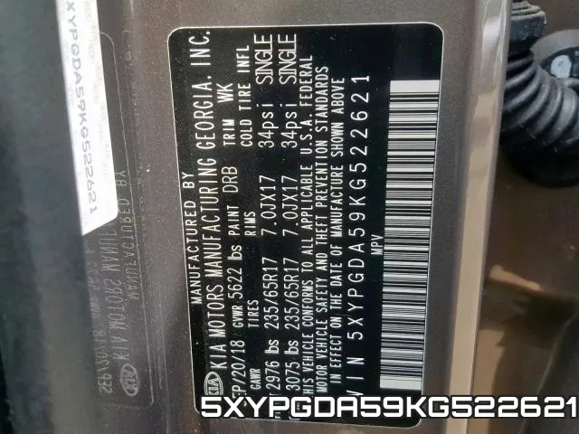 5XYPGDA59KG522621 фото 2