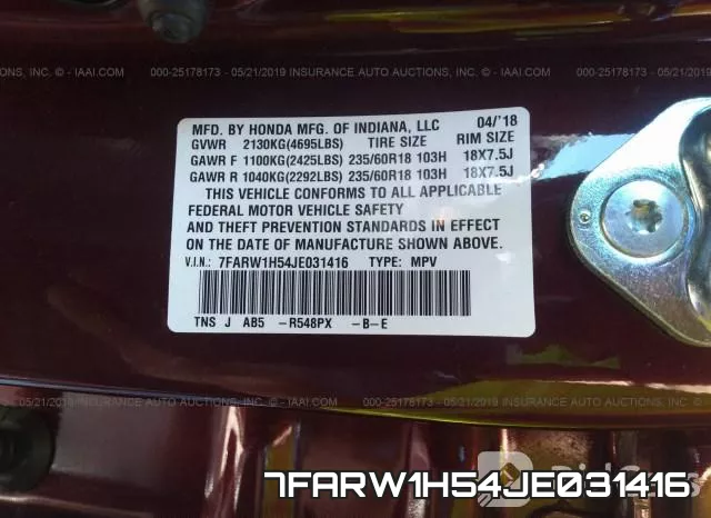 7FARW1H54JE031416 фото 10