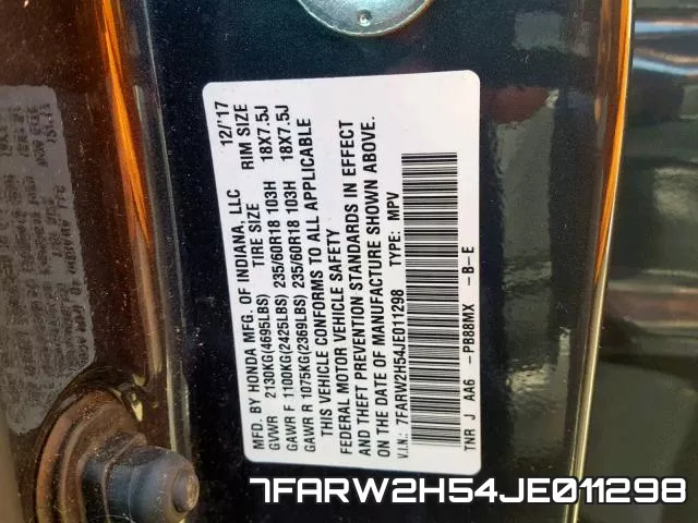 7FARW2H54JE011298 фото 2