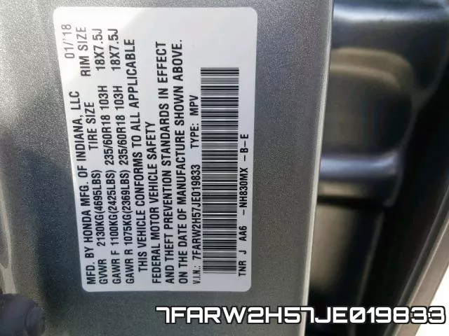 7FARW2H57JE019833 фото 2