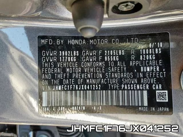 JHMFC1F76JX041252 фото 2