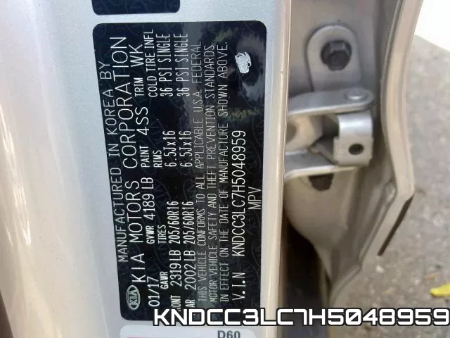 KNDCC3LC7H5048959 фото 2