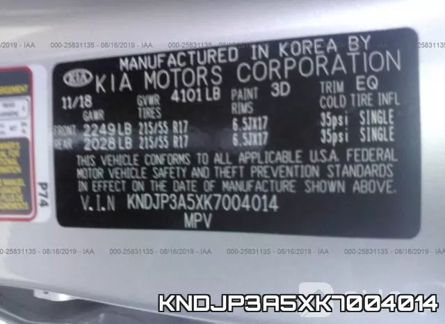 KNDJP3A5XK7004014 фото 10