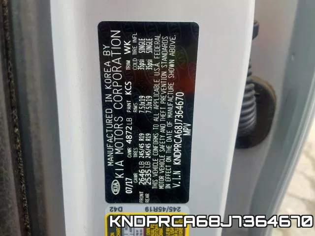 KNDPRCA68J7364670 фото 2