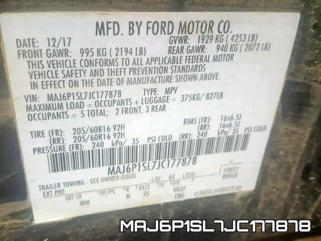 MAJ6P1SL7JC177878 фото 2