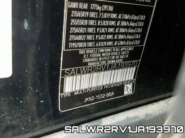 SALWR2RV1JA193970 фото 2