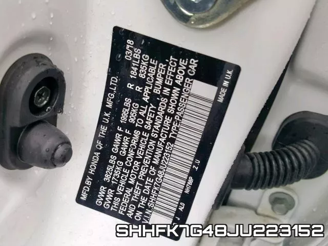 SHHFK7G48JU223152 фото 2