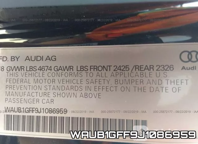 WAUB1GFF9J1086959 фото 10