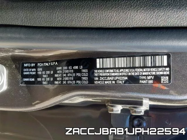 ZACCJBAB1JPH22594 фото 2