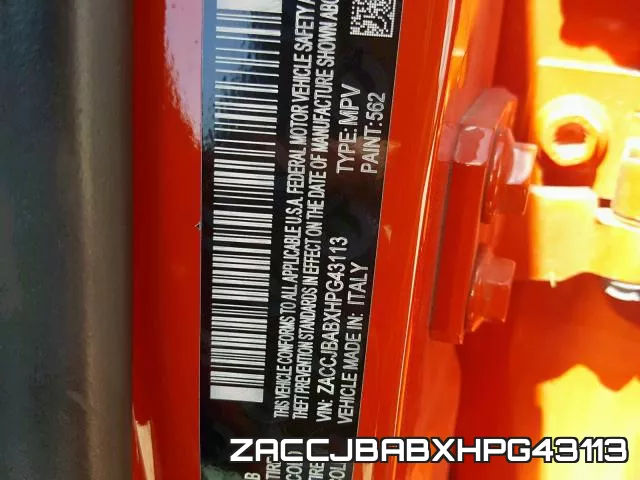 ZACCJBABXHPG43113 фото 2