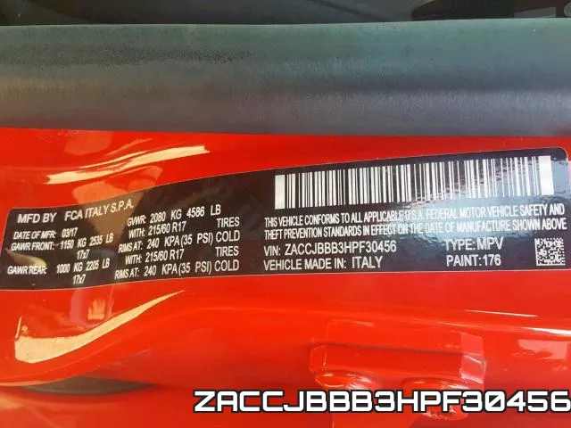 ZACCJBBB3HPF30456 фото 2