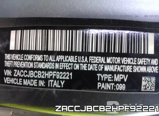 ZACCJBCB2HPF92221 фото 10