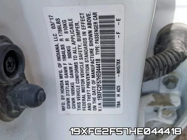 19XFC2F57HE044418 фото 2