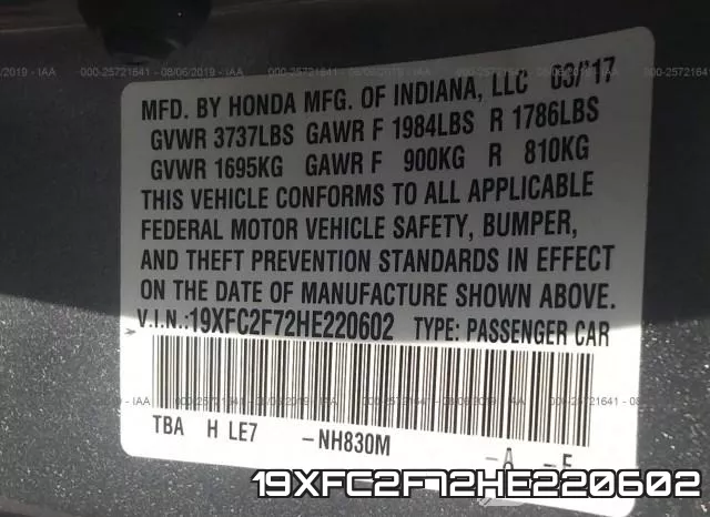 19XFC2F72HE220602 фото 10