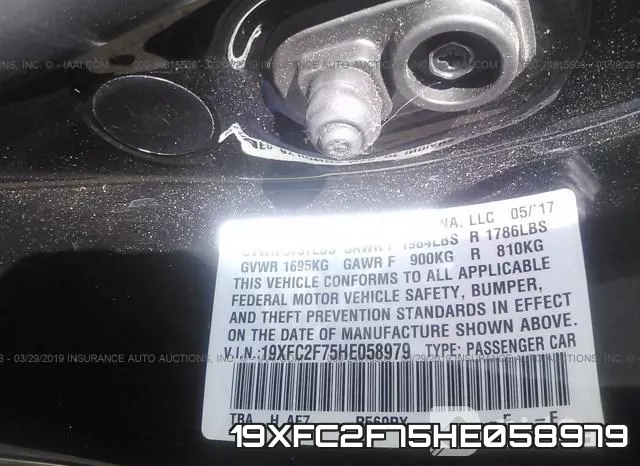 19XFC2F75HE058979 фото 10