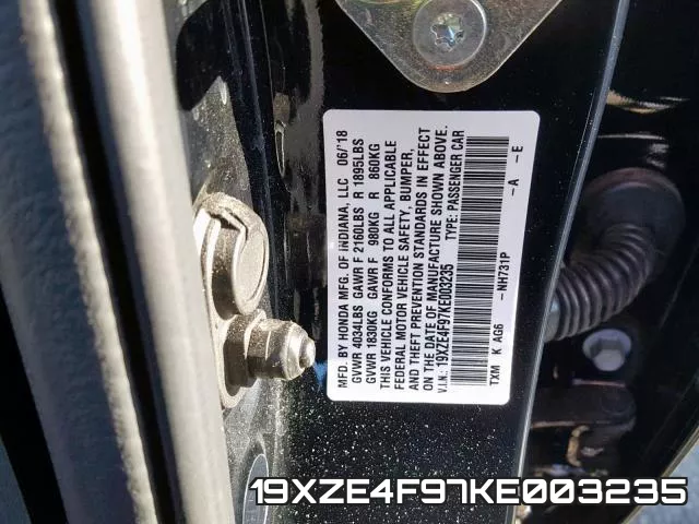 19XZE4F97KE003235 фото 2