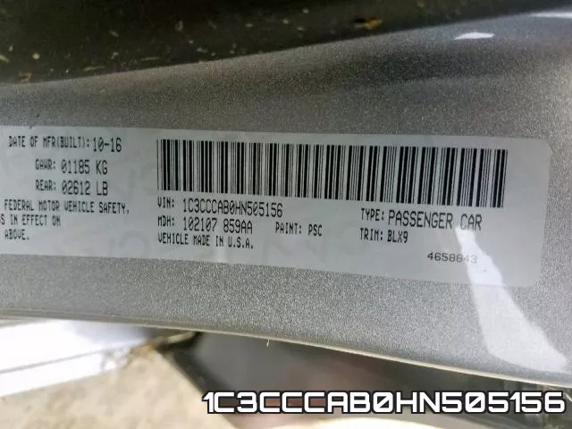 1C3CCCAB0HN505156 фото 2