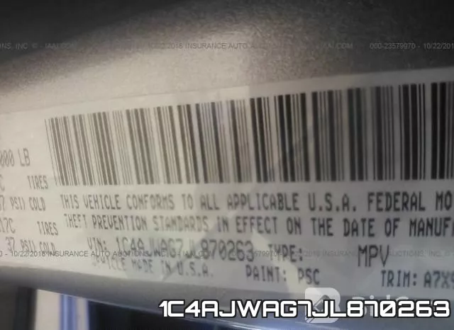 1C4AJWAG7JL870263 фото 10