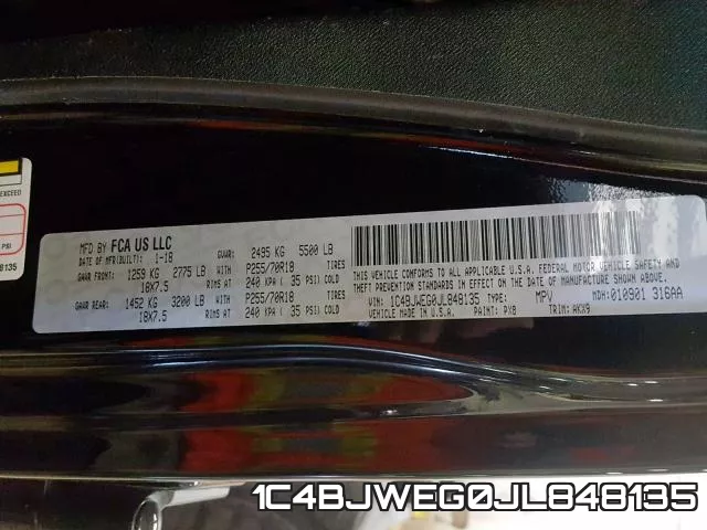 1C4BJWEG0JL848135 фото 2
