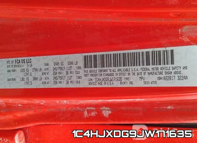 1C4HJXDG9JW171635 фото 10
