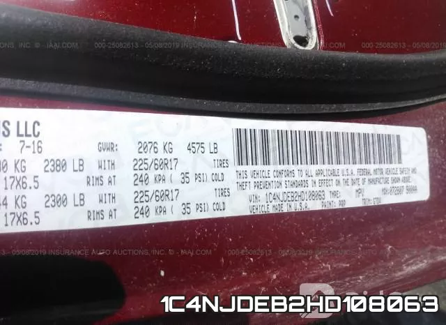 1C4NJDEB2HD108063 фото 10