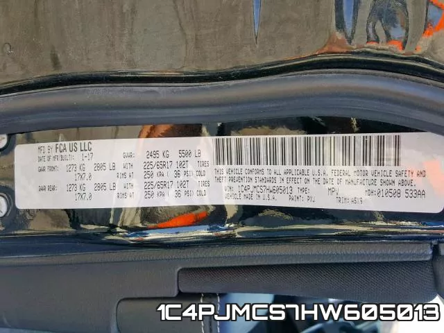 1C4PJMCS7HW605013 фото 2