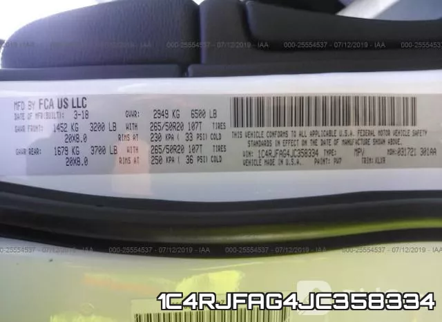 1C4RJFAG4JC358334 фото 10