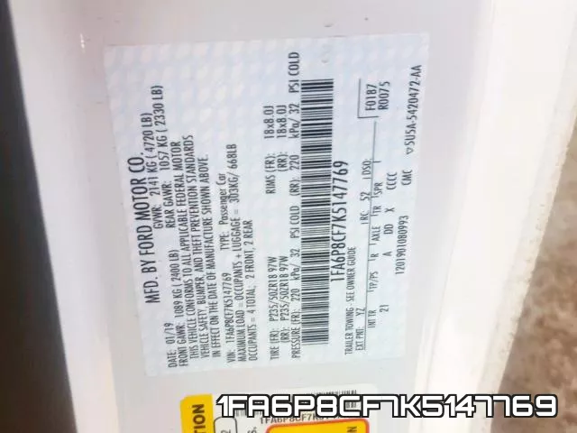 1FA6P8CF7K5147769 фото 2