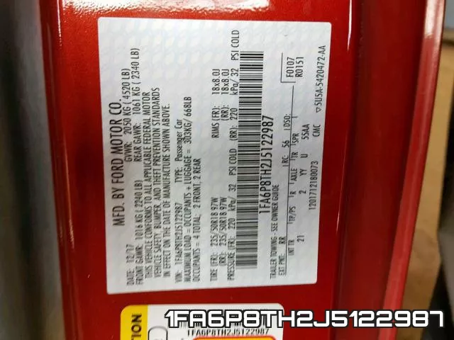 1FA6P8TH2J5122987 фото 2