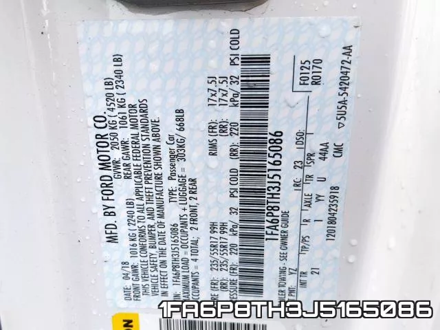 1FA6P8TH3J5165086 фото 2
