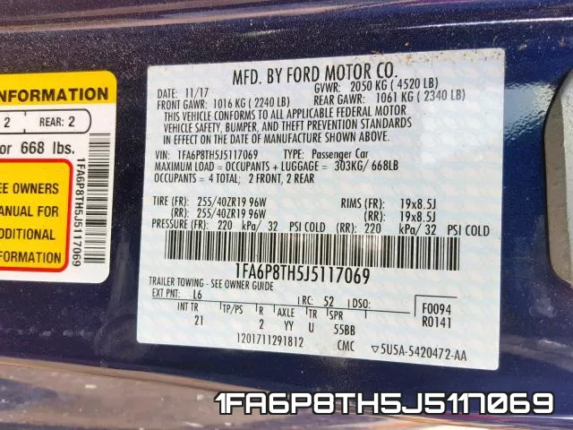 1FA6P8TH5J5117069 фото 2