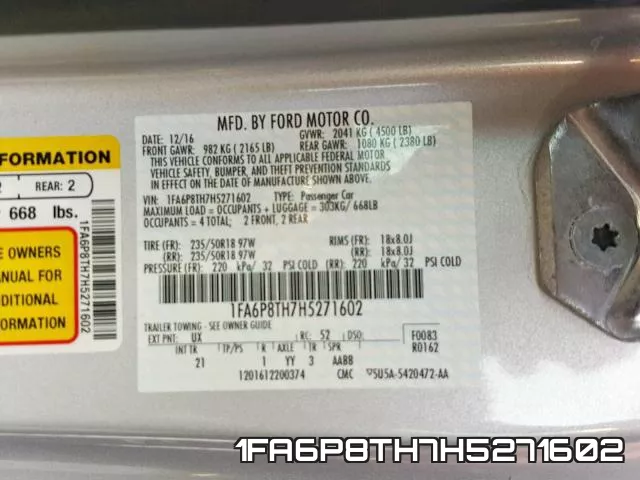 1FA6P8TH7H5271602 фото 2