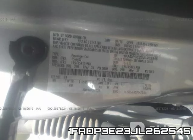1FADP3E23JL262545 фото 10