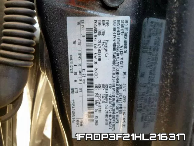 1FADP3F21HL216317 фото 2