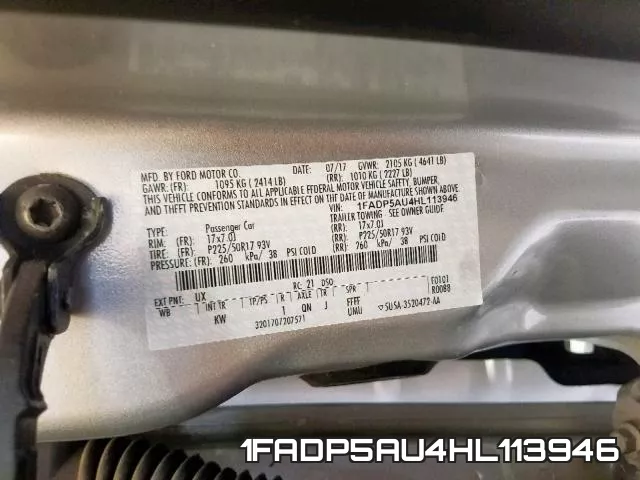 1FADP5AU4HL113946 фото 2