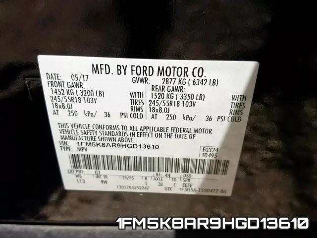 1FM5K8AR9HGD13610 фото 2