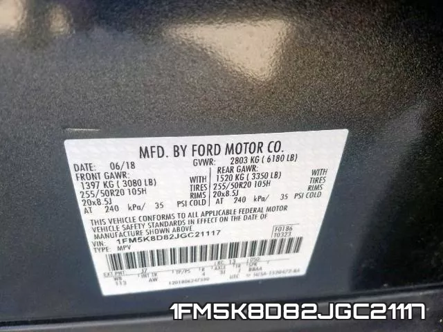 1FM5K8D82JGC21117 фото 2