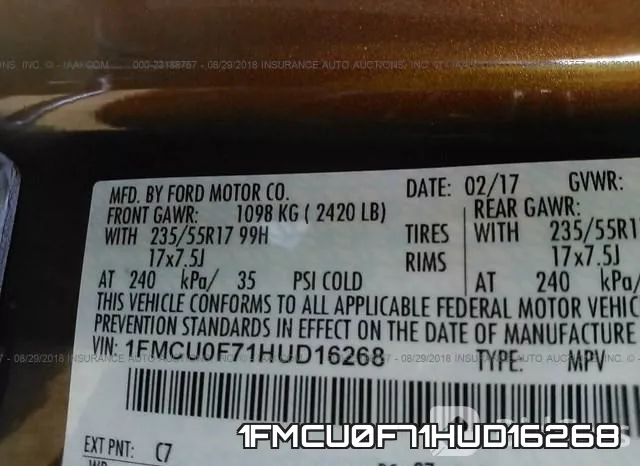 1FMCU0F71HUD16268 фото 10