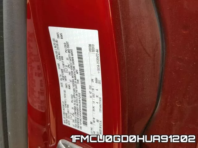 1FMCU0GD0HUA91202 фото 2