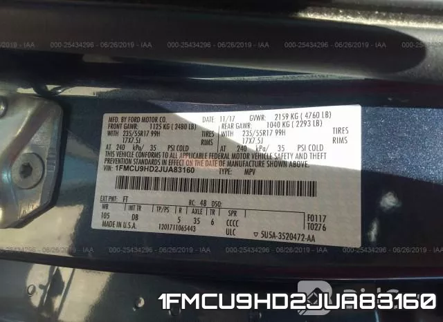 1FMCU9HD2JUA83160 фото 10